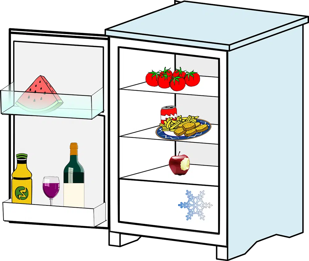 small glass refrigerator